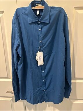 Massimo Alba Blue Long-Sleeve Button-Up Shirt